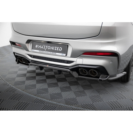 Maxton Design spoiler pod zadní nárazník s žebrováním pro BMW X4 M F98, černý lesklý plast ABS