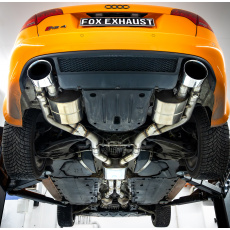 Fox Sportauspuff výfukový systém od katalyzátoru s klapkami s koncovkou 160x130 oválné na obou stranách pro Audi S4 B7 s motorem 4.2 l