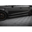 Maxton Design "Street Pro" difuzory pod boční prahy s křidélky ver.1 pro Audi RS3 8V Facelift, plast ABS bez povrchové úpravy, s červenou linkou, Sedan
