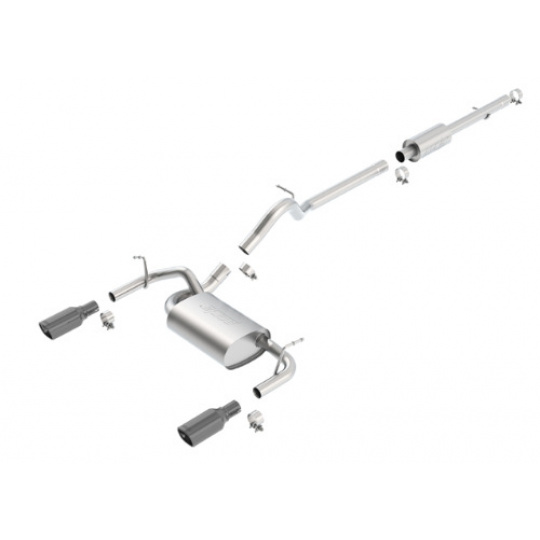 Borla Cat-Back výfukový systém "Touring" typ 41 pro Jeep Wrangler JKU 3,6l 4WD 4-dvéř. r.v. od 12-18, typ koncovek: černé