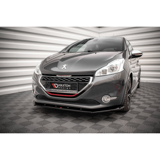 Maxton Design spoiler pod přední nárazník pro Peugeot 208 Mk1 GTI, černý lesklý plast ABS