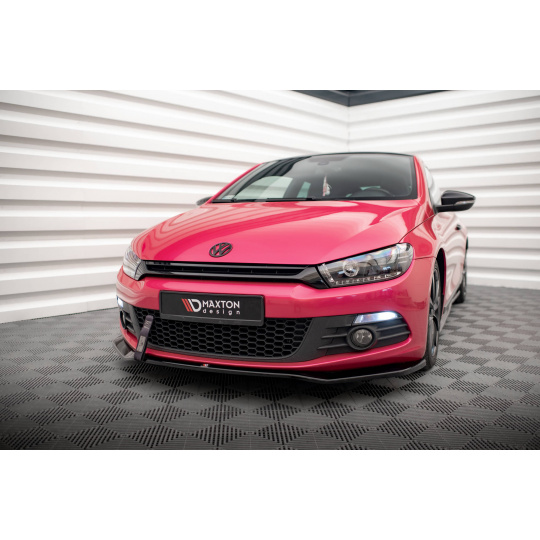 Maxton Design spoiler pod přední nárazník ver.2 pro Volkswagen Scirocco Mk3, černý lesklý plast ABS