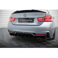 Maxton Design vložka zadního nárazníku pro BMW řada 4 F32, F33, F36, černý lesklý plast ABS, Coupe M-pack/Gran Coupe M-pack/Cabrio M-pack, s dvojitou koncovkou na obou stranách