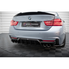 Maxton Design vložka zadního nárazníku pro BMW řada 4 F32, F33, F36, černý lesklý plast ABS, Coupe M-pack/Gran Coupe M-pack/Cabrio M-pack, s dvojitou koncovkou na obou stranách Maxton Design vložka zadního nárazníku pro BMW řada 4 F32, F33, F36, černý lesklý plast ABS, Coupe M-pack/Gran Coupe M-pack/Cabrio M-pack, s dvojitou koncovkou na obou stranách