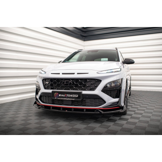 Maxton Design spoiler pod přední nárazník pro Hyundai Kona N Mk1, černý lesklý plast ABS