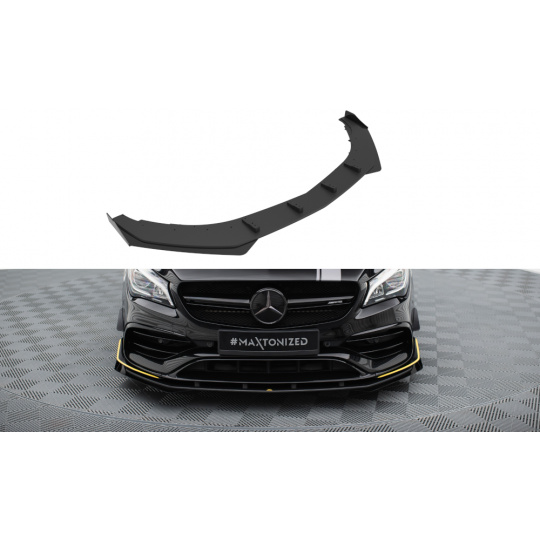 Maxton Design "Street Pro" spoiler pod přední nárazník s křidélky pro Mercedes CLA C 117 Facelift 45 Aero, plast ABS bez povrchové úpravy