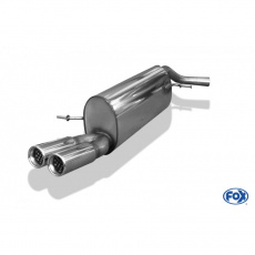 Fox Sportauspuff koncový tlumič výfuku s koncovkou 2x70 Typ 13 pro Seat Ibiza 6L s motorem 1.2, 1.4, 1.4 TDI, 1.6, 1.9 SDI, 1.9 TDI, pro model Sport bez výřezu v náraz.