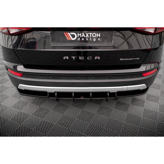 Maxton Design "Street Pro" difuzor zadního nárazníku pro Seat Ateca Mk1, plast ABS bez povrchové úpravy, s červenou linkou