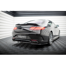 Maxton Design středový spoiler pod zadní nárazník s žebrováním pro Mercedes třída S W222/Coupe (C217)/AMG-Line Facelift, černý lesklý plast ABS
