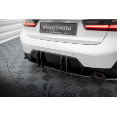 Maxton Design "Street Pro" difuzor zadního nárazníku pro BMW řada 3 G20 Facelift M-Pack, G21 Facelift M-Pack, plast ABS bez povrchové úpravy, s černou a červenou linkou