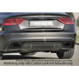 Rieger vložka zadního nárazníku pro Audi A5 B8, B81 Sportback po faceliftu, plast ABS s povrchovou úpravou Carbon-Look, S-Line, pro oválné výfukové deflektory na obou stranách 185x120 mm