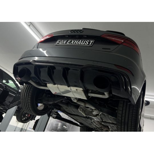 Fox Sportauspuff koncový tlumič výfuku s koncovkou 160x130 Typ 38 černá na obou stranách pro Audi A3 8V Sportback Quattro Facelift 2019- s motorem 2.0 Fox Sportauspuff koncový tlumič výfuku s koncovkou 160x130 Typ 38 černá na obou stranách pro Audi A3 8V Sportback Quattro Facelift 2019- s motorem 2.0