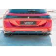Maxton Design středový spoiler pod zadní nárazník bez žebrování pro Peugeot 508 Mk2, černý lesklý plast ABS, kombi