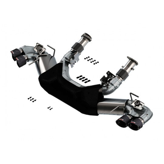 Borla Cat-Back "S-Type" pro Chevrolet Corvette Stingray C8 6,2l V8 s automatickou převodovkou, RWD 2-dvéř., r.v. 2020-2021, typ koncovek: karbonové se světlými středy