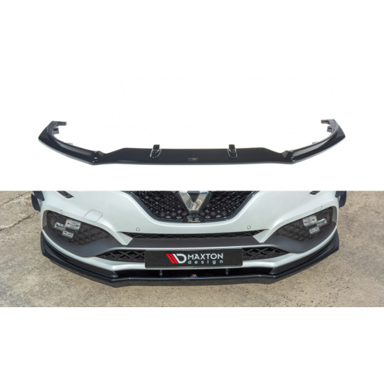 Maxton Design spoiler pod přední nárazník ver.1 pro Renault Megane RS Mk4, černý lesklý plast ABS