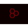Kompletní LED hexagonové svítidlo červené, rozměr: 3 elementy 168 x 166 cm