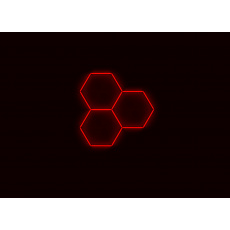Kompletní LED hexagonové svítidlo červené, rozměr: 3 elementy 168 x 166 cm Kompletní LED hexagonové svítidlo červené, rozměr: 3 elementy 168 x 166 cm