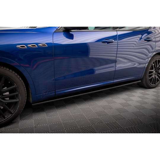 Maxton Design difuzory pod boční prahy pro Maserati Levante Mk1 GTS, černý lesklý plast ABS