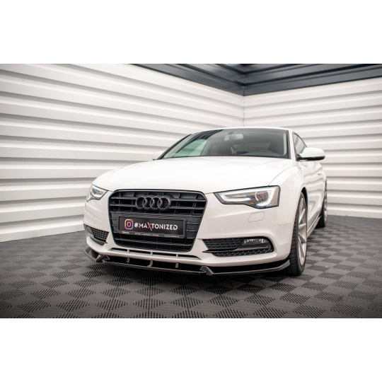 Maxton Design spoiler pod přední nárazník pro Audi A5 8T FL, černý lesklý plast ABS, Coupe