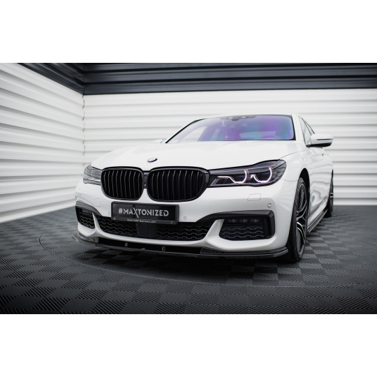 Maxton Design spoiler pod přední nárazník ver.2 pro BMW řada 7 G11 M-Pack, G12 M-Pack, černý lesklý plast ABS