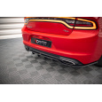 Maxton Design středový spoiler pod zadní nárazník s žebrováním pro Dodge Charger Mk7 Facelift RT, černý lesklý plast ABS