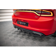 Maxton Design středový spoiler pod zadní nárazník s žebrováním pro Dodge Charger Mk7 Facelift RT, černý lesklý plast ABS
