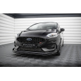 Maxton Design "Street Pro" spoiler pod přední nárazník s křidélky pro Ford Fiesta ST Mk8 Facelift, plast ABS bez povrchové úpravy, s červenou linkou