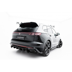 Maxton Design spoiler pod zadní nárazník s žebrováním pro Volkswagen Touareg R-Line Mk3 Facelift, černý lesklý plast ABS