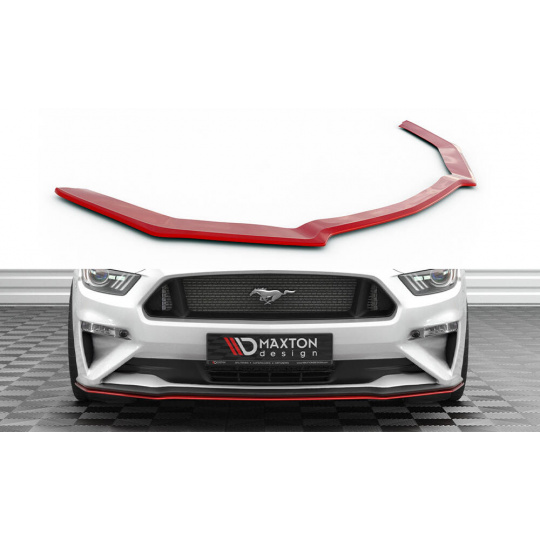 Maxton Design spoiler pod přední nárazník ver.2 pro Ford Mustang Mk 6 Facelift, černý lesklý plast ABS