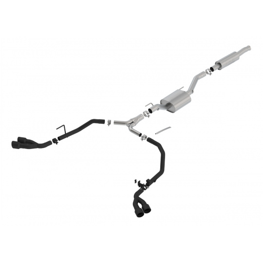 Borla Cat-Back výfukový systém "ATAK" pro Jeep Gladiator 3,6l V6, s aut./man. převodovkou, 4WD, 4-dvéř. CC, r.v. 2020, černé koncovky