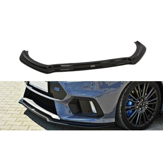 Maxton Design spoiler pod přední nárazník ver.4 pro Ford Focus RS Mk3, černý lesklý plast ABS