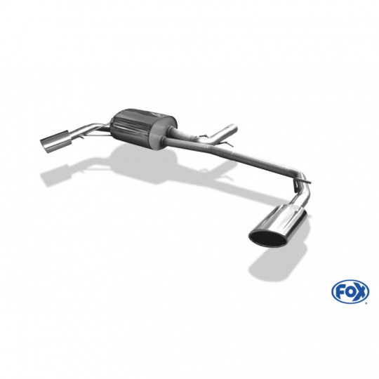 Fox Sportauspuff koncový tlumič výfuku s koncovkou 115x85 Typ 38 na obou stranách pro Volvo S60 2001- s motorem 2.4 D
