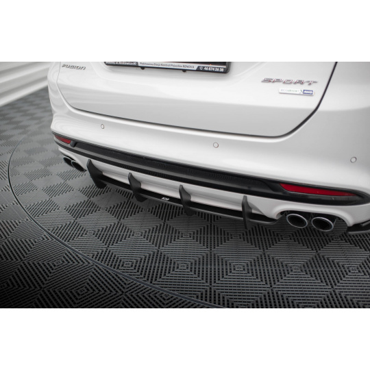 Maxton Design "Street Pro" difuzor zadního nárazníku pro Ford Mondeo Mk5 Facelift, plast ABS bez povrchové úpravy, s černou a červenou linkou