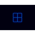 Kompletní LED čtyřhranné svítidlo modré, rozměr: 4 elementy 88 x 88 cm