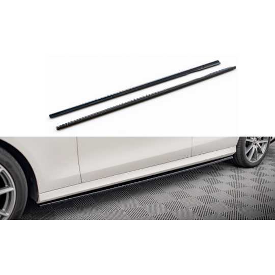 Maxton Design difuzory pod boční prahy pro Mercedes třída E W213 Facelift/AMG-Line/Sedan, černý lesklý plast ABS