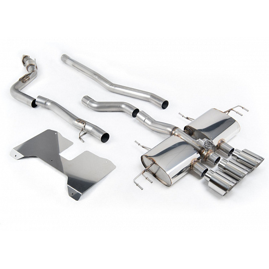 Milltek Sport výfukový systém cat-back bez rezonátoru (nejhlasitější) s klapkami pro Honda Civic Type R FL5 2.0 i-VTEC (s i bez OPF/GPF) 2022-2024, GT-115 leštěné koncovky