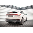 Maxton Design středový spoiler pod zadní nárazník s žebrováním pro Audi Q4 e-tron Mk1 Sportback, černý lesklý plast ABS