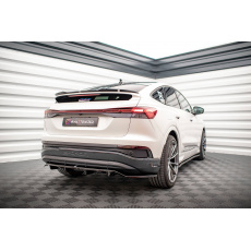 Maxton Design středový spoiler pod zadní nárazník s žebrováním pro Audi Q4 e-tron Mk1 Sportback, černý lesklý plast ABS Maxton Design středový spoiler pod zadní nárazník s žebrováním pro Audi Q4 e-tron Mk1 Sportback, černý lesklý plast ABS