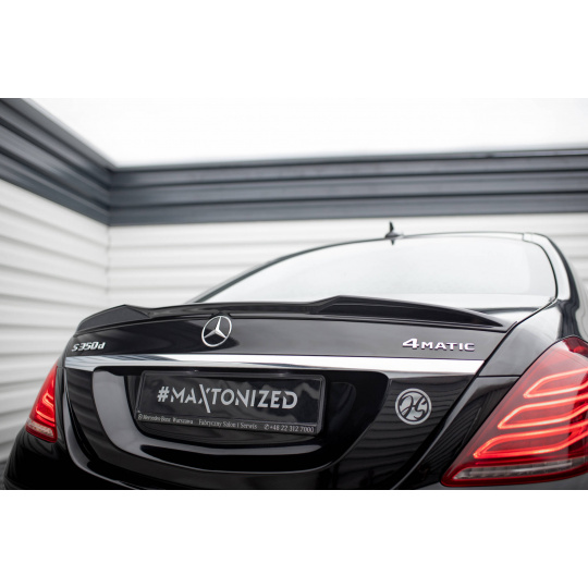 Maxton Design prodloužení spoileru 3d pro Mercedes třída S W222 Standard, W222/AMG-Line, černý lesklý plast ABS