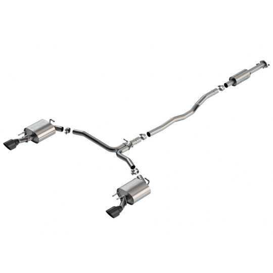 Borla Cat-Back výfukový systém "S-Type" pro Toyota Camry TRD 3.5L V6, automat, FWD, r.v. 2020-2024, typ koncovek: černé