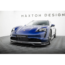 Maxton Design spoiler pod přední nárazník pro Porsche Taycan 4S, černý lesklý plast ABS, Cross Turismo