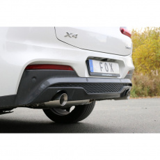 Fox Sportauspuff koncový tlumič výfuku s koncovkou 1x100 Typ 25 na obou stranách pro BMW X4 G02 2018- s motorem 2.0