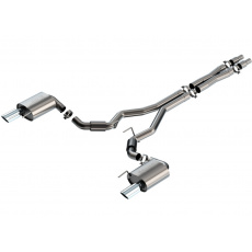 Borla Cat-Back výfukový systém "S-Type" pro Ford Mustang GT 5.0L V8 automat/manual, RWD, 2-dveř., bez aktivního výfuk. ventilu, r.v. 2024, typ koncovek: chromové