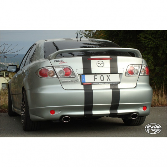 Fox Sportauspuff koncový tlumič výfuku se spojovací trubkou s koncovkou 115x85 Typ 32 na obou stranách pro Mazda 6 GG, GY s motorem 2.0 DI