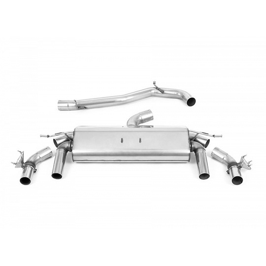 Milltek Sport výfukový systém cat-back GPF Back - bez rezonátoru (hlasitější) pro Volkswagen T-roc R 2.0TSI 300ps (s OPF/GPF) 2019-2022, typ koncovek: JET-100 karbonové