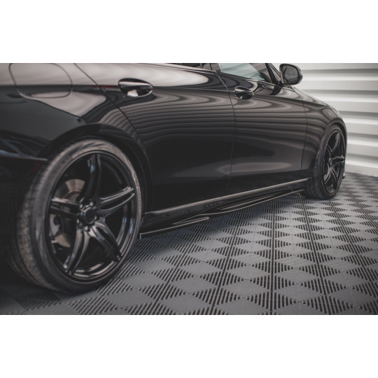Maxton Design difuzory pod boční prahy pro Mercedes třída E W213/Standard, černý lesklý plast ABS