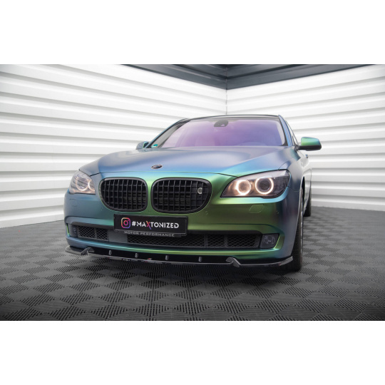 Maxton Design spoiler pod přední nárazník ver.2 pro BMW řada 7 F01 Standard, černý lesklý plast ABS