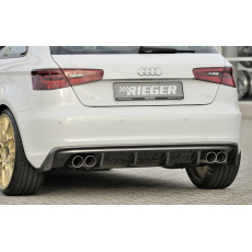 Rieger vložka zadního nárazníku pro Audi A3 8V 3-dvéř. (hatchback 8V1), 5-dvéř. (sportback 8VA) před faceliftem, plast ABS s povrchovou úpravou Carbon-Look, pro dvojité koncovky na obou stranách Rieger vložka zadního nárazníku pro Audi A3 8V 3-dvéř. (hatchback 8V1), 5-dvéř. (sportback 8VA) před faceliftem, plast ABS s povrchovou úpravou Carbon-Look, pro dvojité koncovky na obou stranách