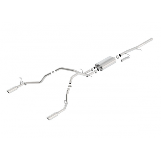 Borla Cat-Back výfukový systém "S-Type" pro Chevrolet Silverado 1500 4.8L/5.3L/6.0L V8, automat/manual, 2WD/4WD, EC s SB (6'7'') 143,5'' WB/ CC s SB (5'9'') 143,5'' WB, r.v. 2009-2013