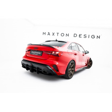 Maxton Design "Street Pro" difuzor zadního nárazníku pro Audi RS3 8Y Facelift, plast ABS bez povrchové úpravy, Sedan, s červenou linkou na žebrování